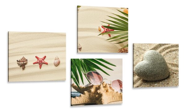 Set di quadri – Natura morta della spiaggia sabbiosa