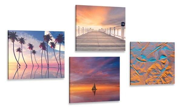 Set di quadri – Paesaggio marino in colori splendidi