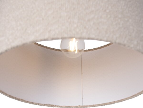 Lampada a sospensione nera con tessuto teddy beige 35cm 3 luci - Cava