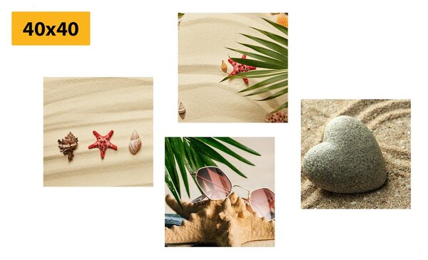 Set di quadri – Natura morta della spiaggia sabbiosa