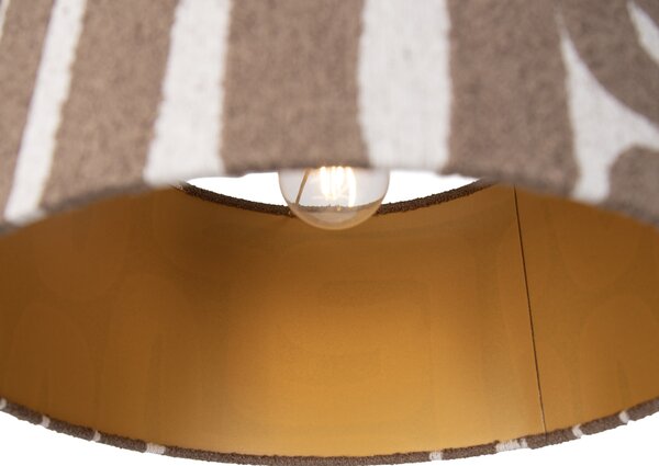 Lampada a sospensione nera con paralume beige marrone 35cm 3 luci - Cava