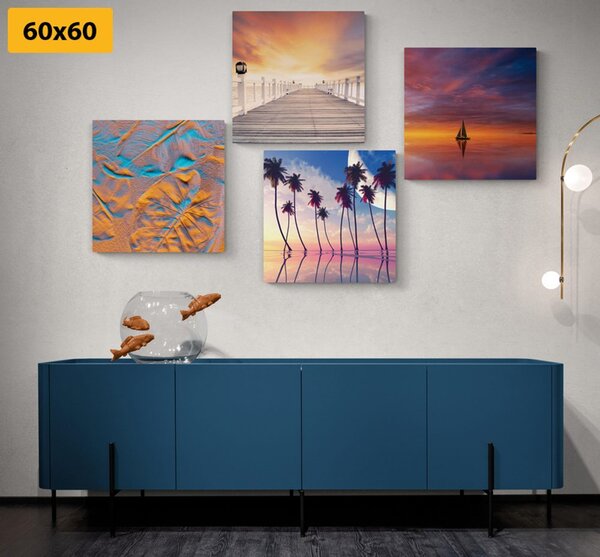 Set di quadri – Paesaggio marino in colori splendidi
