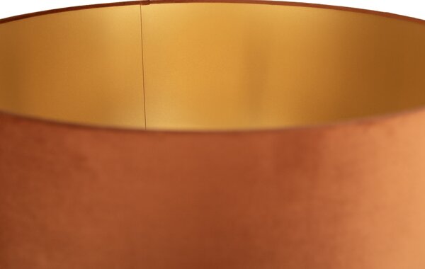 Lampada da terra oro con paralume arancione e interno oro 50 cm - Linden