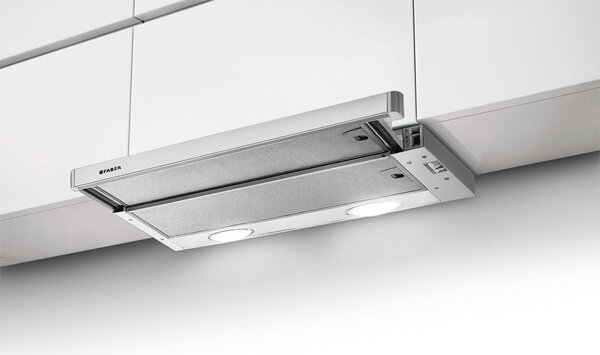 Faber Cappa Cucina Aspirante Sottopensile Incasso Larghezza 60 cm Frontalino Estraibile colore Alluminio / Acciaio - 315.0635.133 | FLEXA NG HIP AM