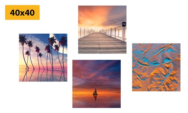 Set di quadri – Paesaggio marino in colori splendidi