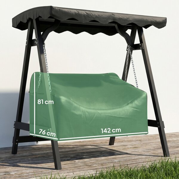 Outsunny Copertura per dondolo da giardino 2 posti, copertura protettiva impermeabile, antivento e resistente ai raggi UV, tessuto Oxford 420D | Aosom Italy
