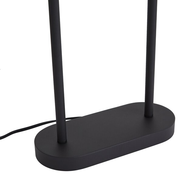 Lampada da tavolo nera con paralume ovale nero 35 cm - Thijmen