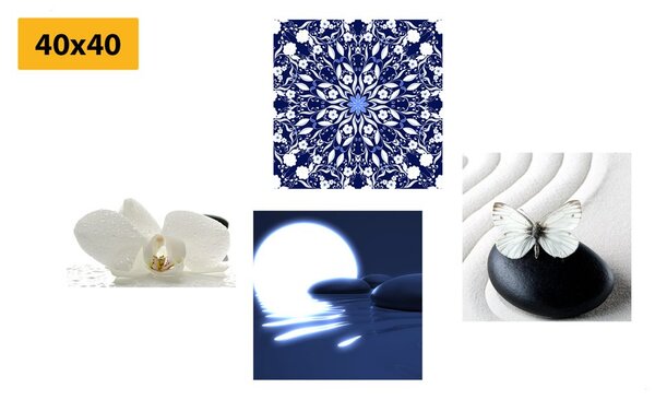 Set di quadri – Feng Shui in bianco e blu