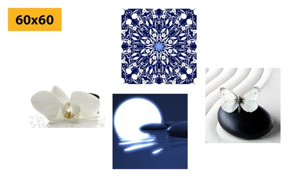 Set di quadri – Feng Shui in bianco e blu