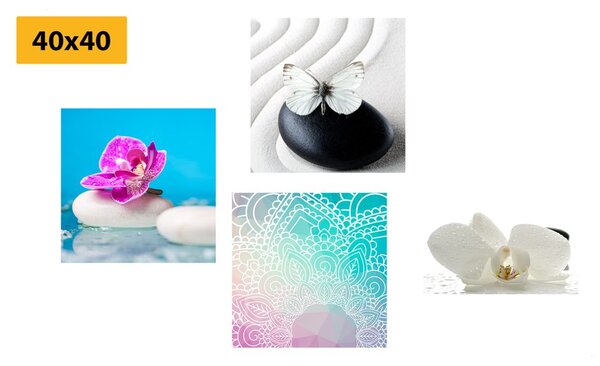 Set di quadri – Feng Shui in combinazione di colori interessante