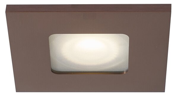 Set di 6 faretti da incasso moderni bronzo scuro quadrato IP44 - Qure