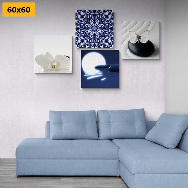 Set di quadri – Feng Shui in bianco e blu