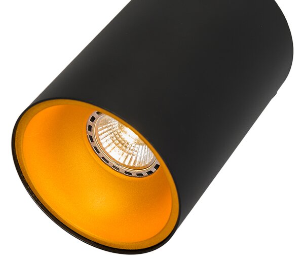 Set di 4 faretti moderni neri con oro GU10 50mm - Deep