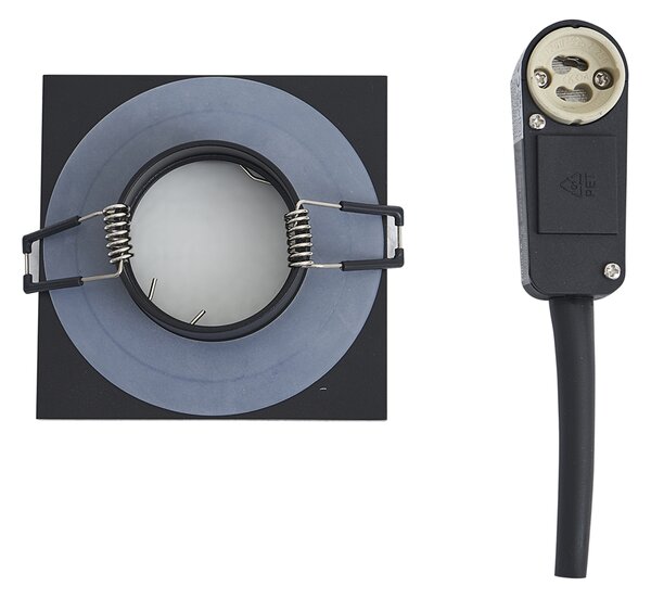 Set di 6 faretti da incasso moderni neri orientabili e inclinabili IP44 - Qure