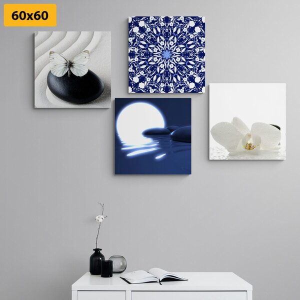 Set di quadri – Feng Shui in bianco e blu