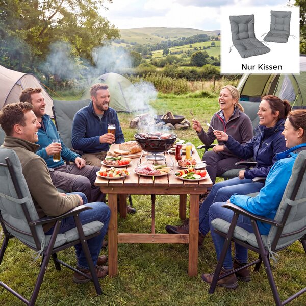 Outsunny Cuscino da esterno con schienale e cinghie, imbottitura idrorepellente per interno ed esterno, grigio chiaro | Aosom Italy