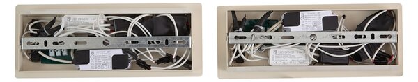 Set di 2 lampade da parete beige con LED, USB e caricatore a induzione - Riza