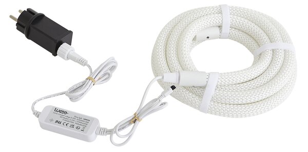 Catena luminosa bianca con spina 3m con LED dimmerabile in Kelvin IP44 - Ropy