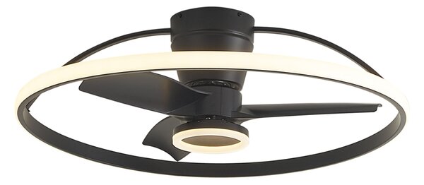 Ventilatore da soffitto nero con LED e telecomando - Steer
