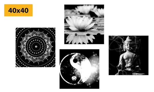 Set di quadri – Feng Shui in bianco e nero