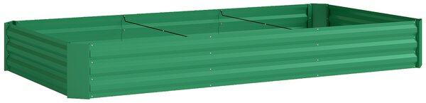 Outsunny Fioriera da esterno orto rialzato zincato con bordo di sicurezza e fondo aperto 240 x 120 x 30 cm verde | Aosom Italy