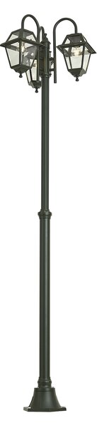 Lanterna da esterno classica verde scuro 235 cm 3 luci IP44 - Berta