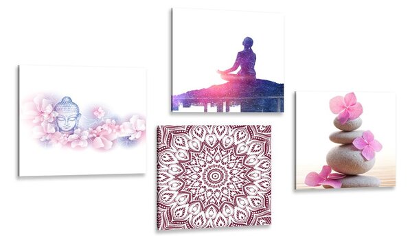 Set di quadri – Feng Shui in rosa
