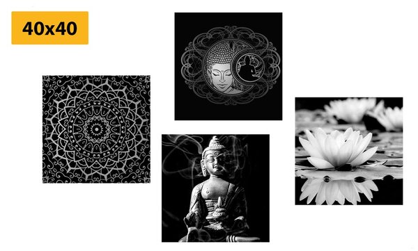 Set di quadri – Buddha tranquillo