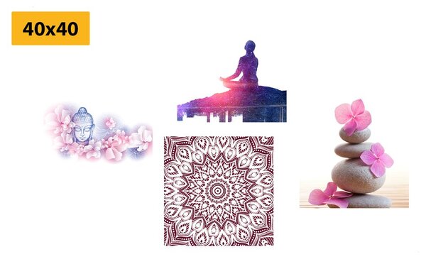 Set di quadri – Feng Shui in rosa