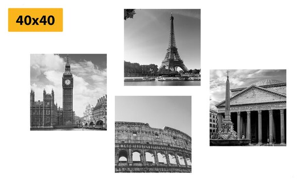 Set di quadri – Per gli amanti dei viaggi in bianco e nero