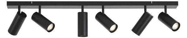 Plafoniera moderna nera 102 cm 6 luci regolabile - Renna