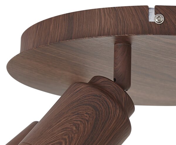 Plafoniera Japandi in legno scuro con faretti regolabili 3 luci IP44 - Ducha