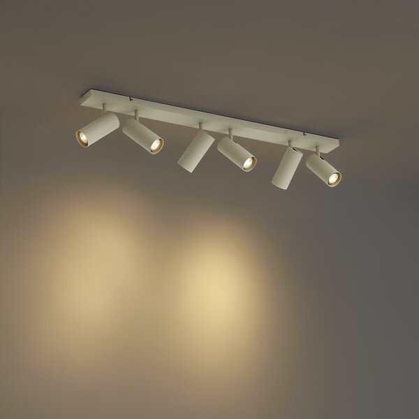 Plafoniera moderna beige 100 cm 6 luci regolabile - Renna
