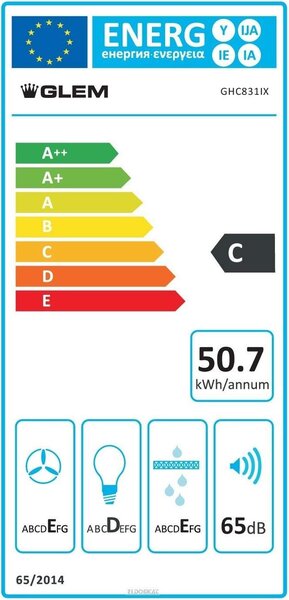 Glem Gas Cappa Cucina Aspirante Sottopensile Incasso Larghezza 90 cm Profondit 50 cm colore Inox - GHC931IX