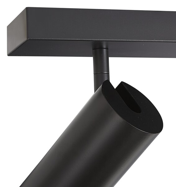 Plafoniera moderna nera 102 cm 6 luci regolabile - Renna