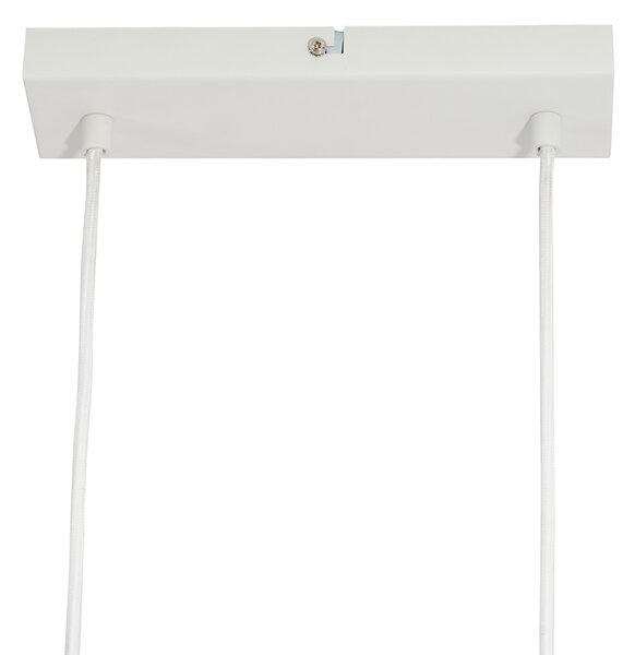 Lampada a sospensione smart in legno con rettangolo bianco a 6 luci con Wifi GU10 - Jeana Straight