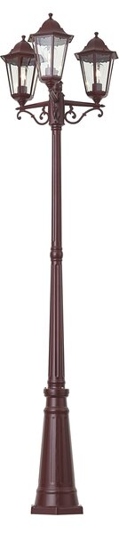 Lanterna da esterno classica rosso scuro 220cm 3 luci IP44 - Havana