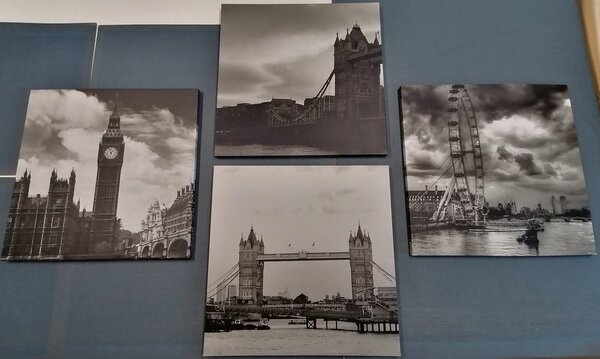Set di quadri – Londra misteriosa in bianco e nero