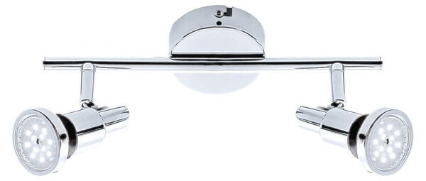 Lampada da bagno a LED faretto orientabile 2xGU10 da 4 W cromato IP44 Briloner