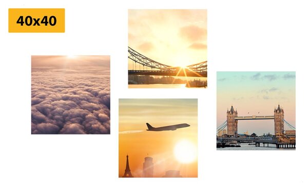 Set di quadri – Londra con alba