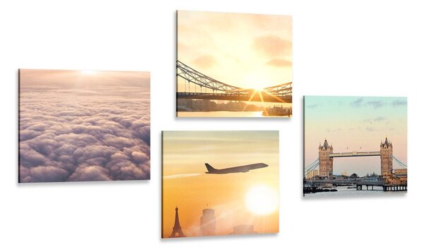 Set di quadri – Londra con alba