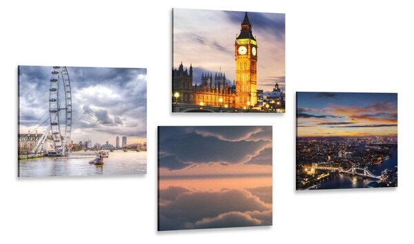 Set di quadri – Londra romantica di notte