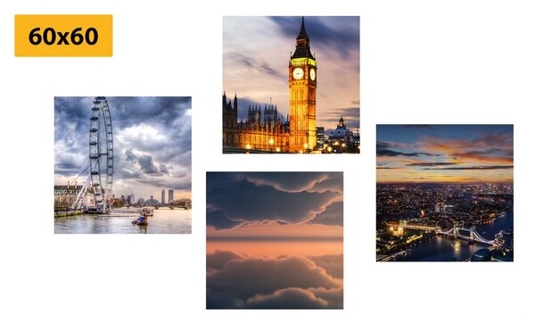 Set di quadri – Londra romantica di notte
