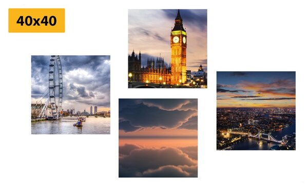 Set di quadri – Londra romantica di notte