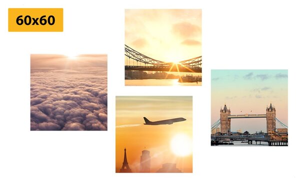 Set di quadri – Londra con alba
