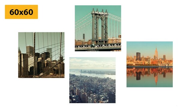 Set di quadri – Vista sulla città di New York