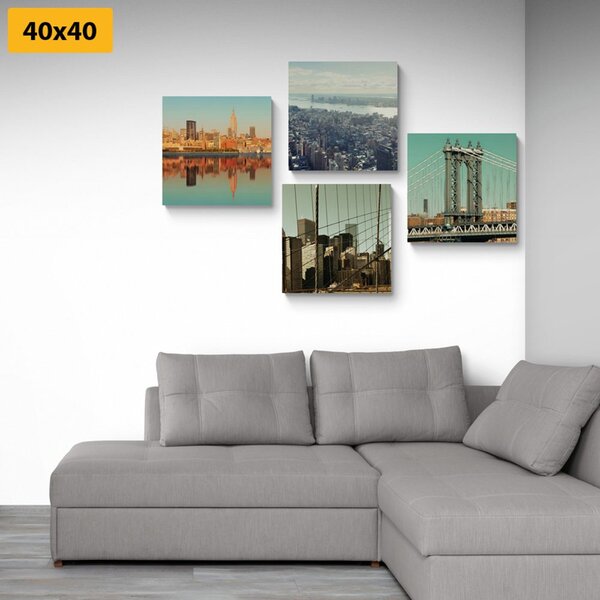 Set di quadri – Vista sulla città di New York