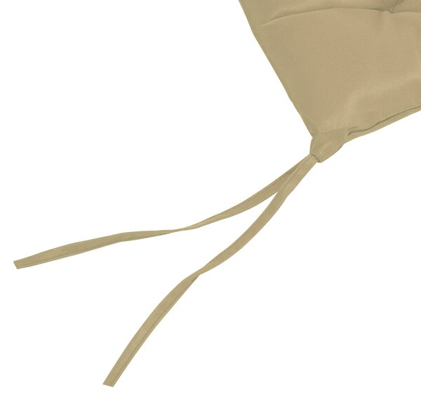 Outsunny Set da 2 cuscini, 98 x 50 cm cuscini per sedia con laccetti, rivestimento in tessuto, 8 cm spessi Khaki | Aosom Italy