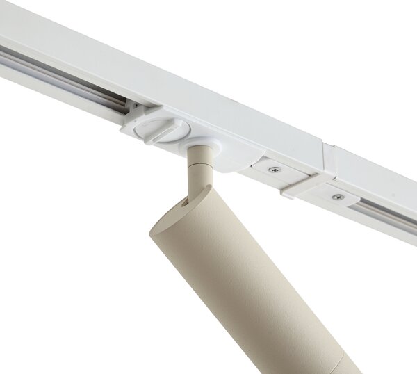 Sistema di illuminazione a binario moderno con 3 faretti bianco e beige monofase GU10 35mm - Iconic Jeana Luxe