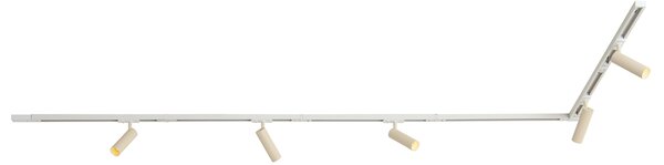 Sistema di illuminazione a binario moderno con 5 faretti bianco e beige monofase GU10 35mm - Iconic Jeana Luxe